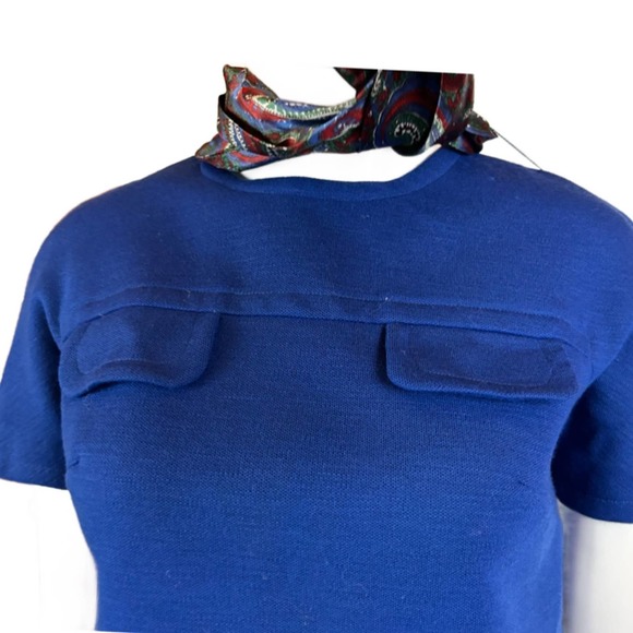 1960s Mod Jonathan Logan Cropped Top Paisley Scarf S/S / Women’s Small * - Picture 2 of 4